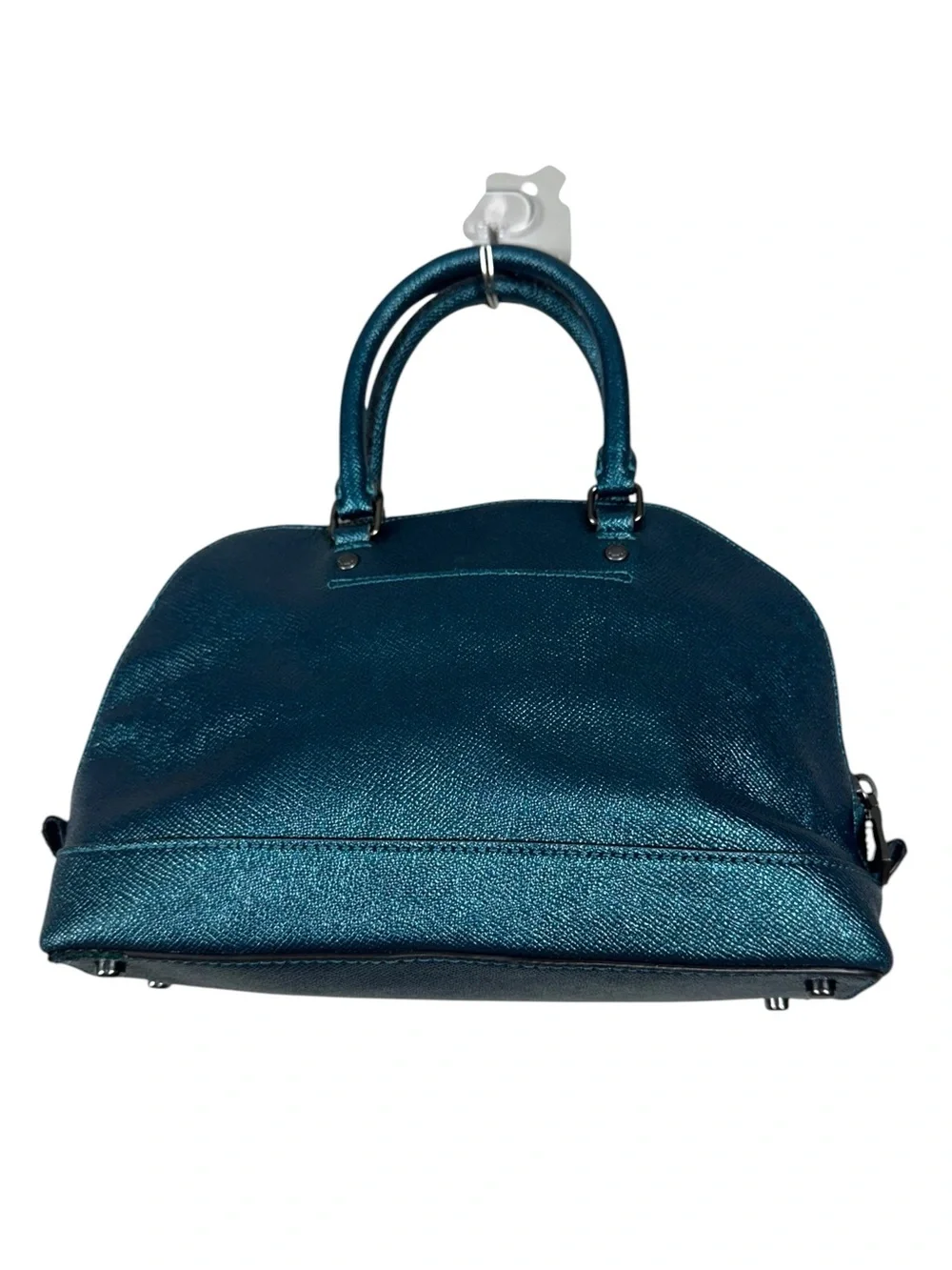 Coach Sierra Saffiano Y2K Leather Satchel Metallic Teal Blue 2017 Statement